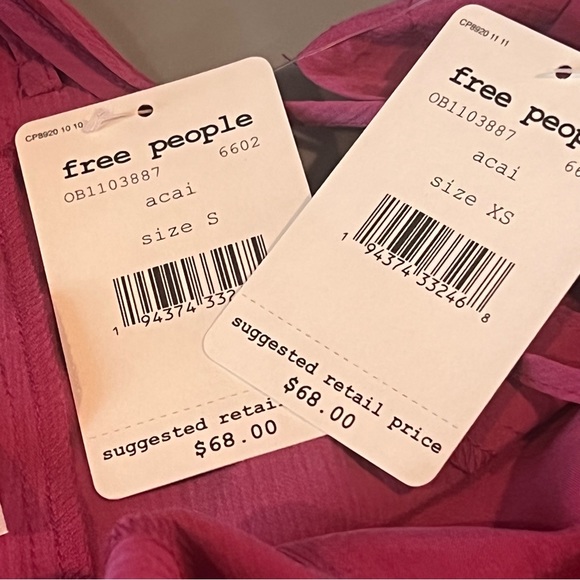 NWT Free People All Mine Tank Top Açaí XS or S Small Sleeveless Shirt Blouse - Picture 13 of 13